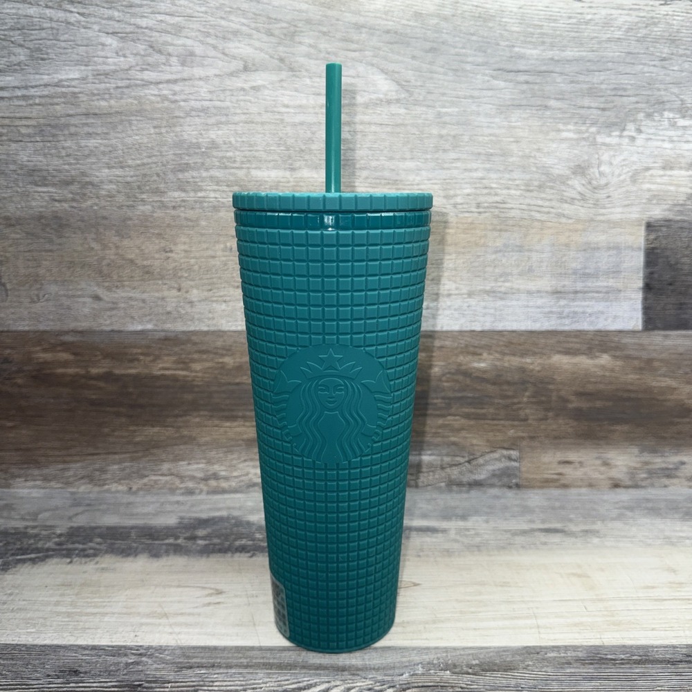 Starbucks Mexico Teal Grid Venti Tumbler New 24oz